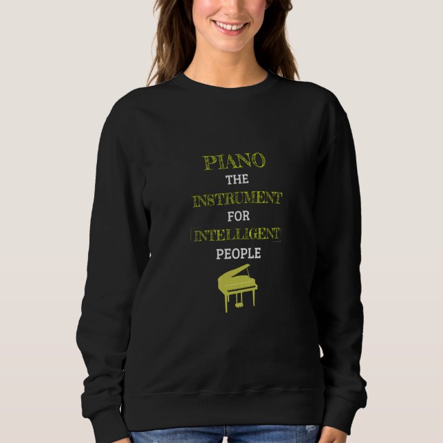 Piano Instrument For Intelligent People Retro Lime Sweatshirt (Front)