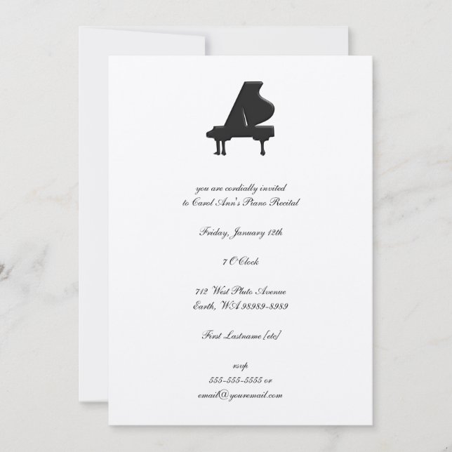 Piano Invitation (Front)