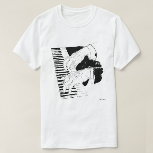 Piano Jazz Vintage Illustration  T_Shirt