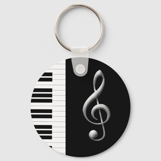 Piano Key and Gclef Keychain (Front)