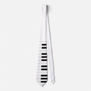 Piano Key Board Pattern Neck Tie