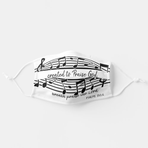 Piano Key Created to Praise God Quote Adult Cloth Face Mask