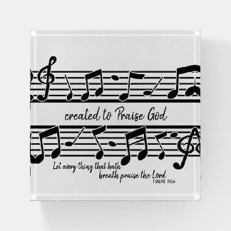 Piano Key Created to Praise God Quote Paperweight