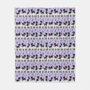 PIANO KEY KITTIES  fleece blanket