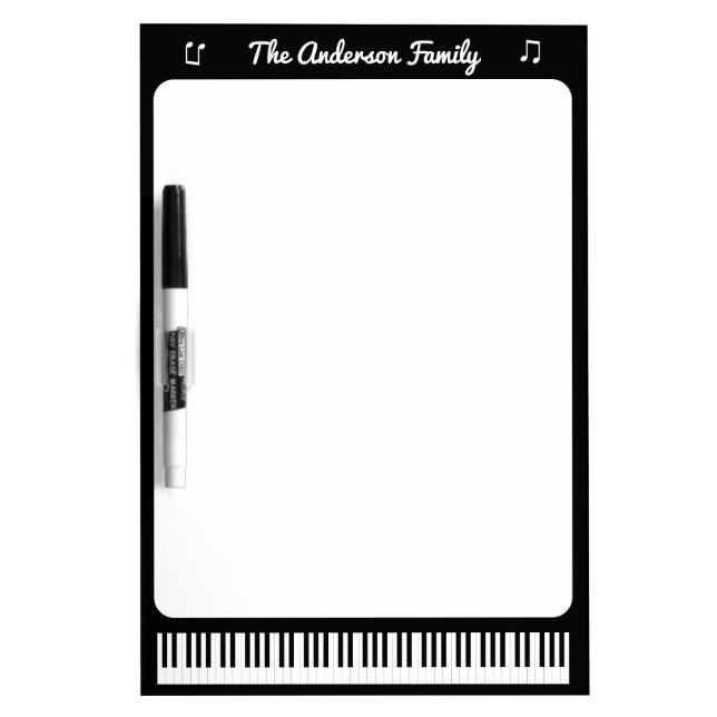 Piano Key Music Keyboard Musical Instrument Family Dry Erase Board (Front)
