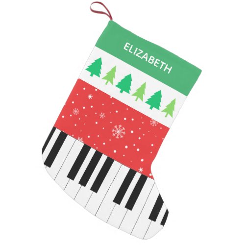 Piano Key Snowflake Christmas Tree Small Christmas Stocking