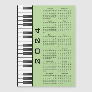 Piano Keyboard 2024 Calendar Magnetic Card by SjasisDesignSpace at Zazzle