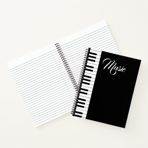 Piano Keyboard 85 x 11 Spiral Notebook
