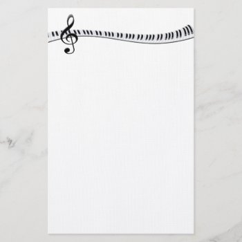 Piano Keyboard And G-clef Stationery by dreamlyn at Zazzle