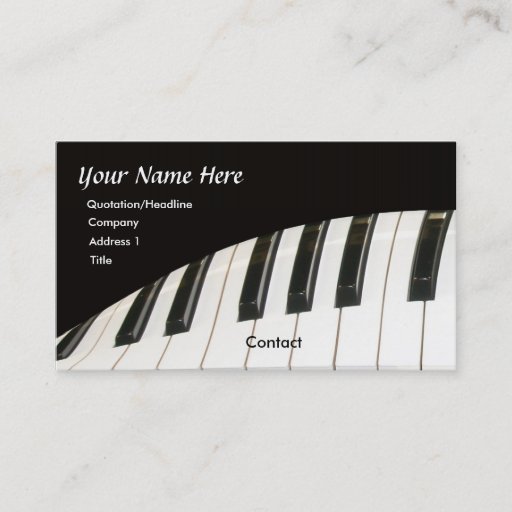 Customizable Piano Keyboard and Grand Piano Business Card