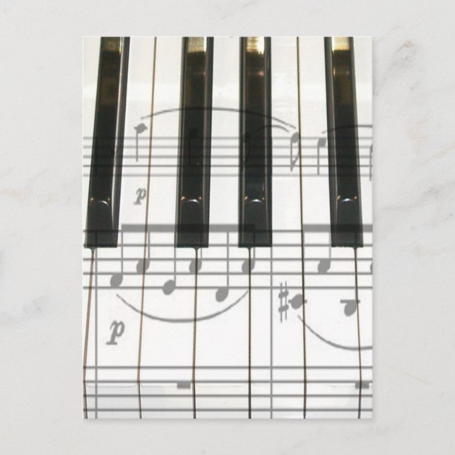 Piano Keyboard and Music Notes (Front)