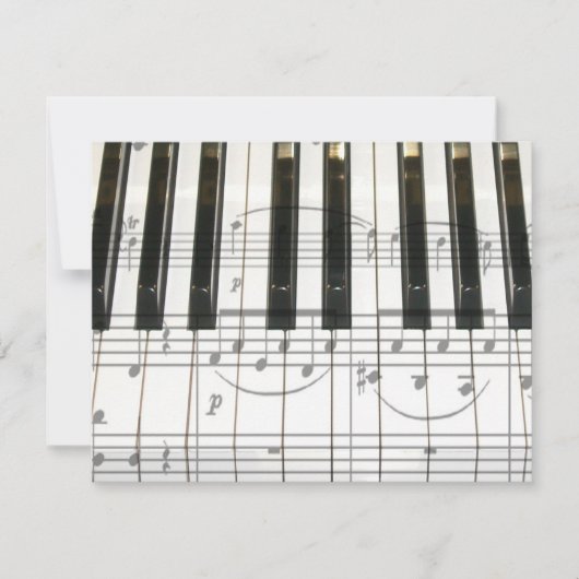 Piano Keyboard and Music Notes (Front)