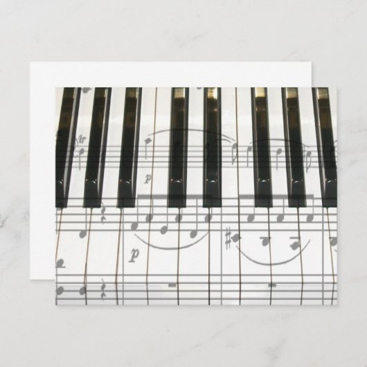 Piano Keyboard and Music Notes (Front/Back)