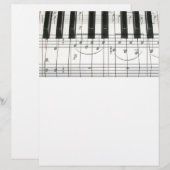 Piano Keyboard and Music Notes (Front/Back)
