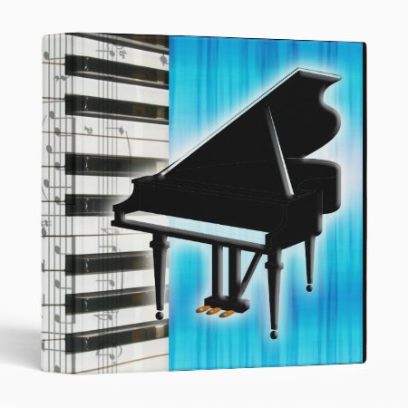 Piano Keyboard And Music Notes 3 Ring Binder