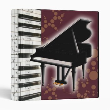 Piano Keyboard And Music Notes 3 Ring Binder by dreamlyn at Zazzle