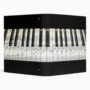 Piano Keyboard and Music Notes Binder