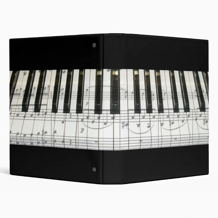 Piano Keyboard and Music Notes Binder Zazzle