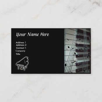 Piano Keyboard And Music Notes Business Card by dreamlyn at Zazzle