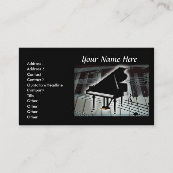 Piano Keyboard And Music Notes Business Card by dreamlyn at Zazzle