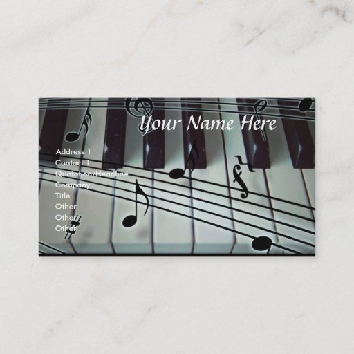 Customizable Piano Keyboard and Music Notes Business Card