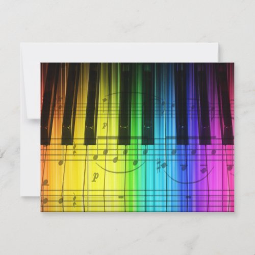 Piano Keyboard and Music Notes Invitation