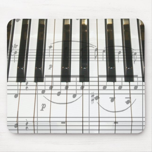 Piano Keyboard and Music Notes Mouse Pad (Front)