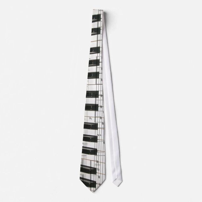 Piano Keyboard and Music Notes Neck Tie (Front)