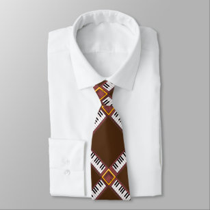 Piano Keyboard Bandolero, brown,  Neck Tie