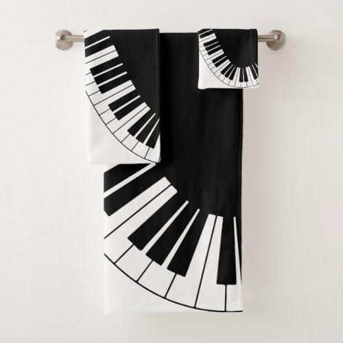 Piano Keyboard Bath Towel Set