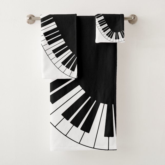 Piano Keyboard Bath Towels (Insitu)