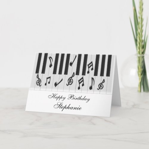 Piano Keyboard Birthday Card