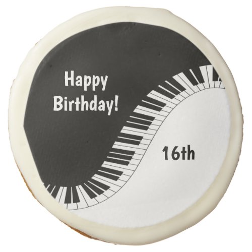 Piano Keyboard Birthday w Year Sugar Cookie