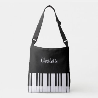 Piano Keyboard, Black and White crossbody bag
