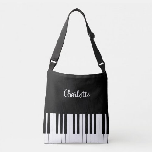 Piano Keyboard Black and White crossbody bag