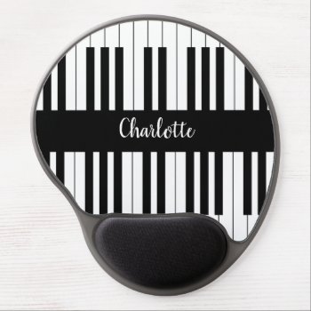 Piano Keyboard Black And White Gel Mouse Pad by AZ_DESIGN at Zazzle