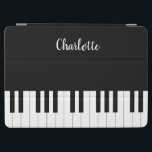 Piano Keyboard, Black and White iPad Air Cover<br><div class="desc">iPad Air Cover contains a piano keyboard design and a text "Charlotte", this iPad Cover is a personalized gift you can change the text "Charlotte" to your name, you can still add/remove more texts as you want and change fonts. This iPad Cover can be given as a gift for music...</div>