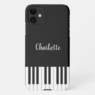 Piano Keyboard Black and White iPhone 11 Case