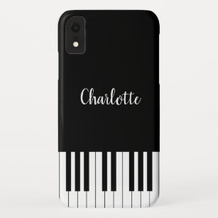 Piano Keyboard, Black and White iPhone XR Cases