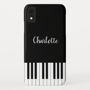Piano Keyboard  Black And White Iphone Xr Cases by AZ_DESIGN at Zazzle