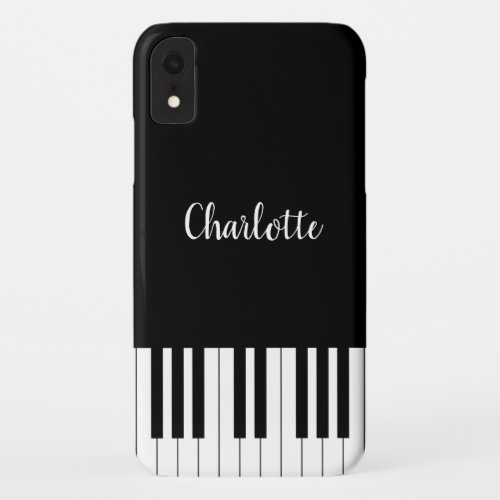Piano Keyboard Black and White iPhone XR Cases
