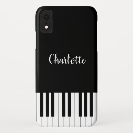 Piano Keyboard, Black and White iPhone XR Cases