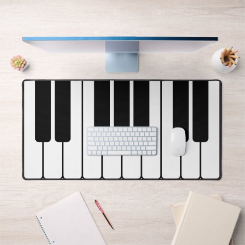 Piano keyboard black and white jumbo novelty keys desk mat