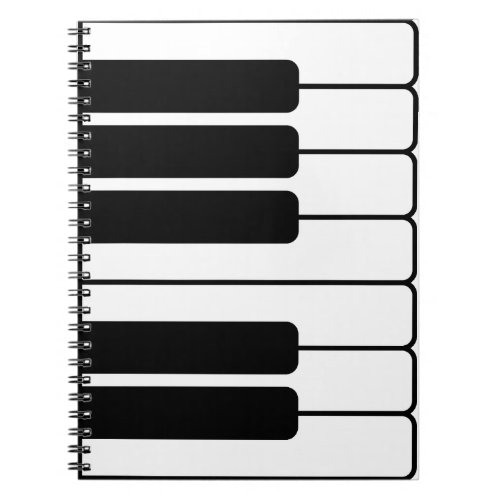 Piano keyboard black and white jumbo novelty keys notebook
