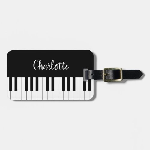 Piano Keyboard Black and White Luggage Tags