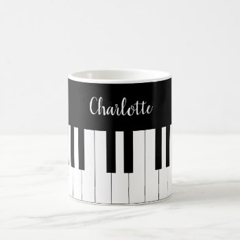 Piano Keyboard  Black And White Mug by AZ_DESIGN at Zazzle
