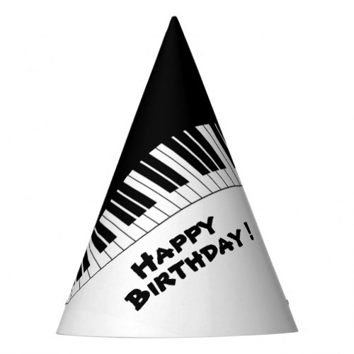 Piano Keyboard Black and White Music Birthday Party Hat