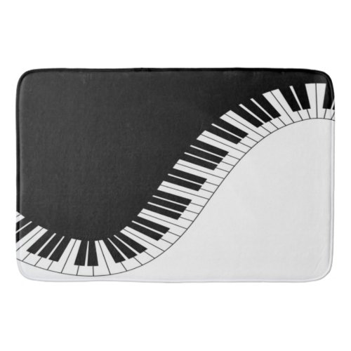 Piano Keyboard Black and White Music Design Bath Mat