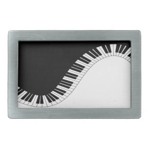 Piano Keyboard Black and White Music Design Belt Buckle