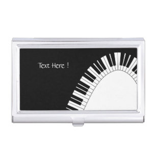 Piano Keyboard Black and White Music Design Business Card Case